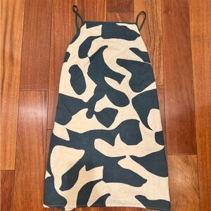 Abercrombie & Fitch Linen Blend Midi Dress Abstract Print NWT Size M